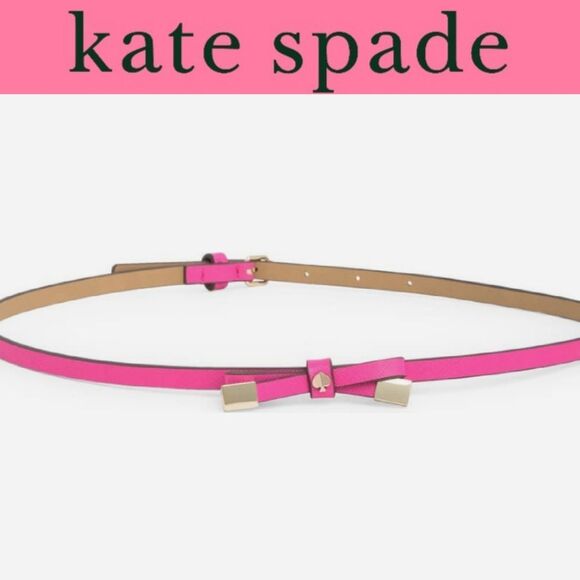 Kate Spade New York 8MM Shoestring Bow Belt- Vivid Snapdragon